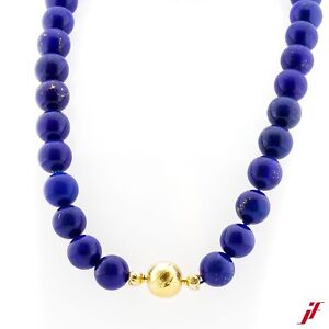Collar 750/18K Oro Amarillo 33 Lapis-Lazuli-Kugeln Valor