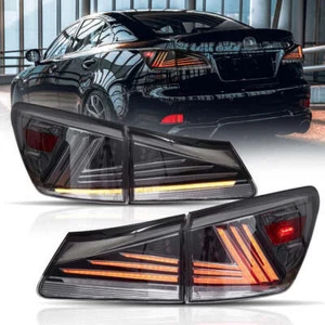 Pair Smoke LED Tail Lights For 2006-2013 2012 Lexus IS250 350 ISF Animation - Picture 1 of 15