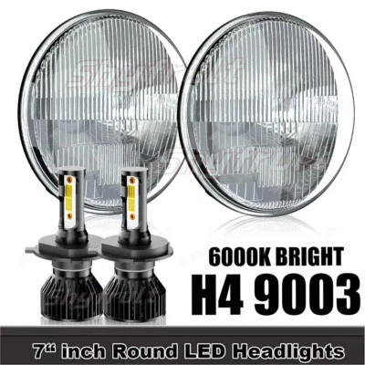 for-Chevrolet Chevy II 1964-1967 2PCS 7" inch Round LED Headlights Hi/Lo Beam - Изображение 1 из 4