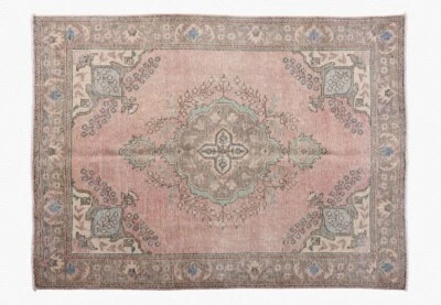 5x8 Handmade Rug Muted Area Rug Hand-Knotted Vintage Distressed Low Pile - Image 1 of 4