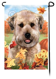 Falling Leaves Garden Flag - Wheaten Terrier Puppy - Picture 1 of 1