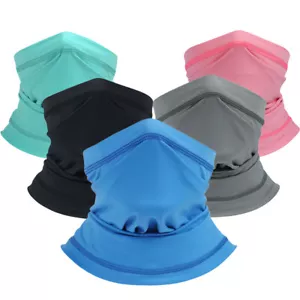 Outdoor Cooling Ice Silk Face Mask Neck Gaiter Anti-UV Scarf Breathable Bandana - Picture 1 of 29
