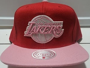 Mitchell & Ness Los Angeles Lakers SWEETHEART 2 Tone Pink & Red Snapback Cap - Picture 1 of 4