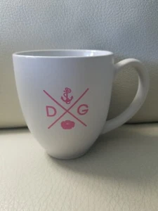Delta Gamma  SORORITY Coffee Cup Mug COLLEGE Pink Anchor Rose - Picture 1 of 7