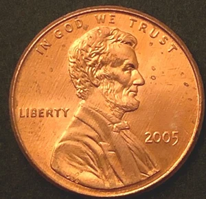 2005-P - CENTAVO TRASERO CONMEMORATIVO DE LINCOLN - AU BU - MONEDA BELLAMENTE TONIFICADA  - Imagen 1 de 2