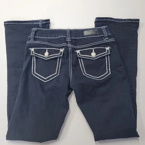 Daytrip Virgo Bootcut Womens Blue Dark Denim Low Rise Jeans Sz Measures 28x30.5 - Picture 1 of 12