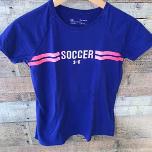 Under Armour Heat Gear Tee Shirt T-shirt Active Top Large Youth Basic Girls 921 - Picture 1 of 4
