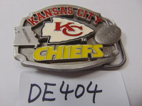Vintage 1996 Kansas Cite Chiefs NFL Game Day Belt Buckle Made in USA  RARE Cover