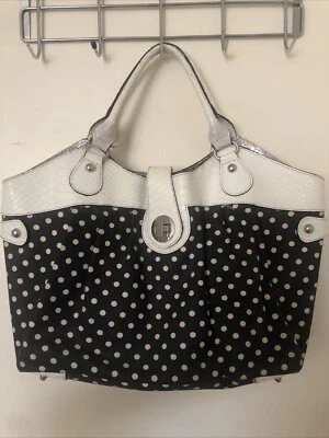 GUESS Monogram black And White Handbag  Purse - Image 1 of 4