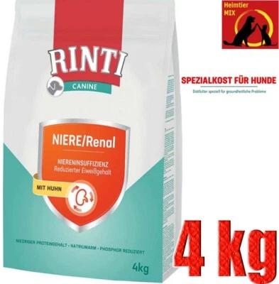 Rinti Canine Niere Renal Huhn 4 kg Hundefutter Trockenfutter Niereninsuffizienz - Bild 1 von 2