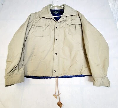 VTG Bass Pro Shops Jacket Men L Boxy Fit Outdoor Y2K USA Tan Lined Thinsulate — 第 1/4 张图片
