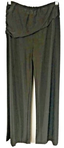 Woman’s Marc Brouwer Pull On Pants XS Black Wide Leg Ruched Overlay Stretch L11 - Picture 1 of 9