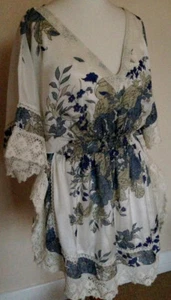 NEW Ltd Edition River Island HOLIDAY KIMONO KAFTAN Crochet TUNIC TOP SOLDOUT £89 - Picture 1 of 5