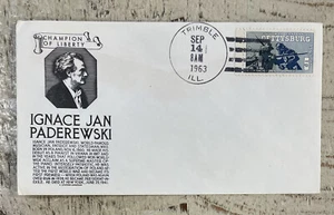 Illinois Cover IL 4 bar Trimble 14.09.1963 Ignace Jam Paderewski cachet + stamps - Bild 1 von 2