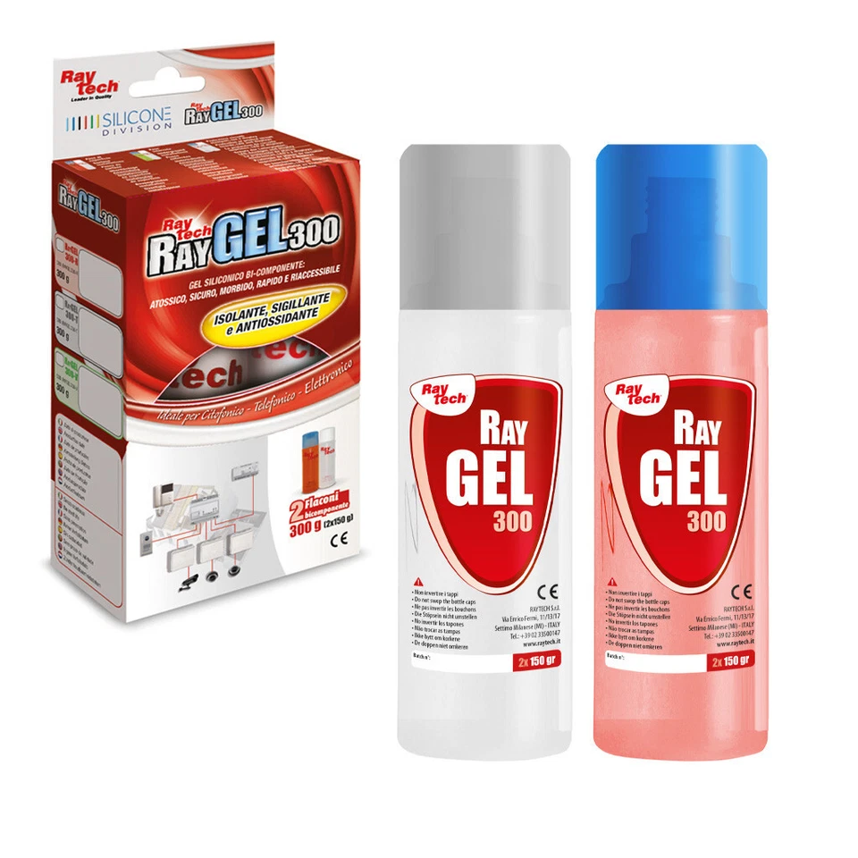 GEL SILICONICO PER ISOLARE CONTATTI ELETTRICO AD ALTA RESISTENZA RAYTECH 300ML - Immagine 1 di 3