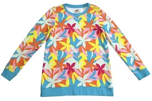 LANDS END Serious Sweats Crewneck Sweatshirt Size SMALL Graphic Floral Beach - Picture 1 of 9