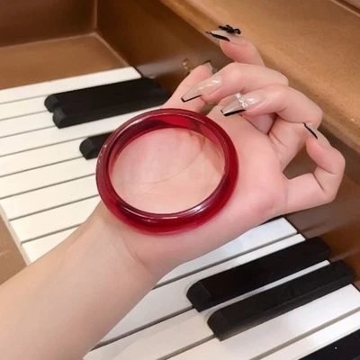 Certified natural quartzite jade scarlet bracelet Flat bar - Image 1 of 4