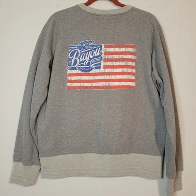 Camp David  Bayou Rum America's Rum Crew Neck Graphic Sweatshirt sz L Gray - Image 1 of 4