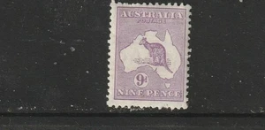 STAMPS AUST  PKANGAROO  9d  VIOLET   SMALL  MULTI WMK  MUH  SEE  BELOW - Picture 1 of 1