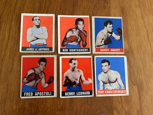 6 RARE 1948 LEAF Boxing Cards JAMES JEFFRIES BENNY LEONARD etc - Picture 1 of 2