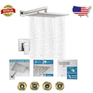 12 Inch High Pressure Rainfall Shower System - Wall Mounted with Valve - Picture 1 of 9