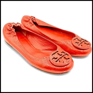 Zapatos planos de ballet Tory Burch Reva para mujer de charol naranja 5,5 - Imagen 1 de 13