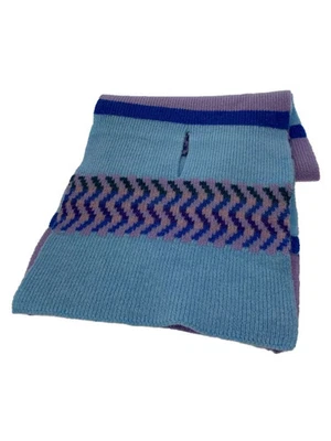 Robert Mackie Bufanda de Lana Diseño Geométrico, AZUL, Para Mujer Foto 1 de 4