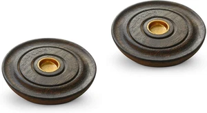 Paquete doble tradicional hecho a mano redondo madera incienso cono porta ceniceros - Imagen 1 de 5