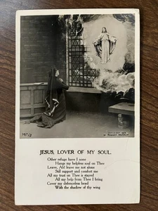 Bamforth Life Model Postcard ~ Jesus, Lover of My Soul ~ Song Poem ~ RPPC - Picture 1 of 2