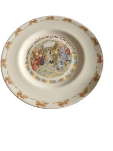 Royal Doulton Bunnykins Celebra tus Bautizos Coleccionistas Plato Hueso China - Imagen 1 de 2