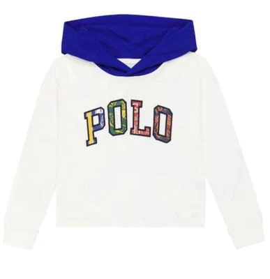 Polo Ralph Lauren Girls Logo Cotton Boxy Hooded Tee Size 4T With Colorful Logo - Image 1 of 4