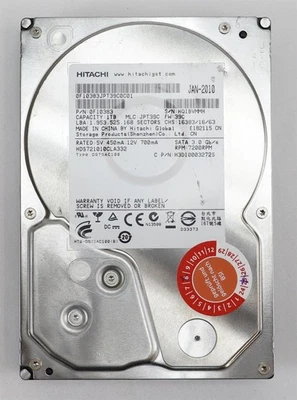 HITACHI HDD 1TB 3,5" 7200upm  SATA Festplatte HDS721010CLA332 251569 - Bild 1 von 3