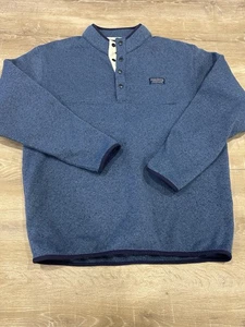 FISH HIPPIE Pullover 1/4 Snap SIZE LARGE Blue Outdoor Fish Lake active - Picture 1 of 10