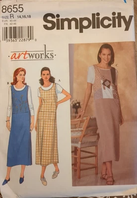 VINTAGE 1999 SIMPLICITY Sewing Pattern #8655 Misses' JUMPER size 14-16-18  UC/FF - Image 1 of 4