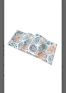 Food Network Indoor/Outdoor Reversible Medallion Print Table Runner. 13"W x 72"L - Picture 1 of 2
