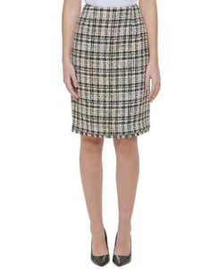 Calvin Klein Skirt Womens Size 6 Tweed Pencil Straight Lined High Waist NWT - Bild 1 von 12