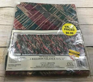 NEW Vintage Retro Green Gold Red Zenith Balloon Valance Curtains 72x15 TubP NIP - Picture 1 of 4
