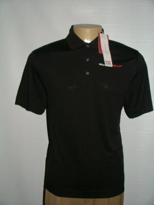 NEW WT CUTTER & BUCK POLO CASUAL SHIRT SIZE M 100% POLYESTER BLACK SOLID #160 - Image 1 of 3