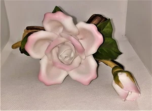 Dusty Rose and Bud Figurine by Sadek - Picture 1 of 5