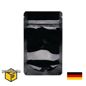 500x Standbodenbeutel Schwarz 210x310mm 2000ml Tüten Doypack Druckverschluss - Bild 1 von 1