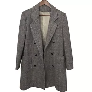 Cappotto vintage Central Park donna XL lana vecchi soldi confetti tweed doppiopetto - Foto 1 di 16