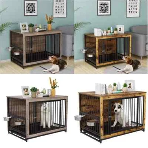 Dog cage wooden dog box dog grid box for home vintage side table L-93 cm - Picture 1 of 25