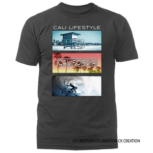 Camiseta Golden State California Cali Estilo de Vida Guardián Cabaña Surf Palmera - Imagen 1 de 14