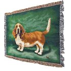 Linda Picken Bassett Hound Dog Breed Vintage 2002 Cotton Tapestry Afghan Throw