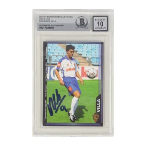 David Villa Signed 2003-04 Mundicromo Las Fichas Rookie Card – BGS 10 Autograph - Picture 1 of 2