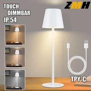 Dimmbar Akku Tischleuchte Touch Tischlampe LED Lampe USB Innen Außen Kabellos - Bild 1 von 10