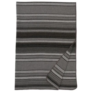 ON SALE Metro Gray-Stripe Wool Throw, New (Made in the USA)-machine washable - Picture 1 of 1