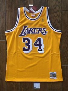 Shaquille O'Neal Signed Mitchell Ness Lakers Jersey Autographed PSA WITNESSED