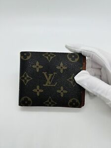 Louis Vuitton Bi Fold Wallet Men Brown Authentic LV