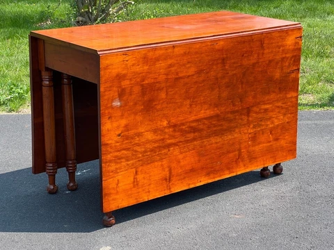 Antique Sheraton Maple Deep Dropleaf Table Cover